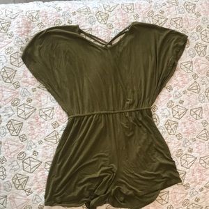 A olive green romper